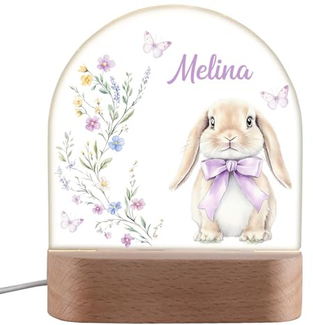 polar-effekt Kinder Nachtlicht mit LED-Beleuchtung für Mädchen als Geschenk - Geburtstagsgeschenk für Kinder - Licht in 3 Stufen einstellbar - Stilllicht mit Hasen