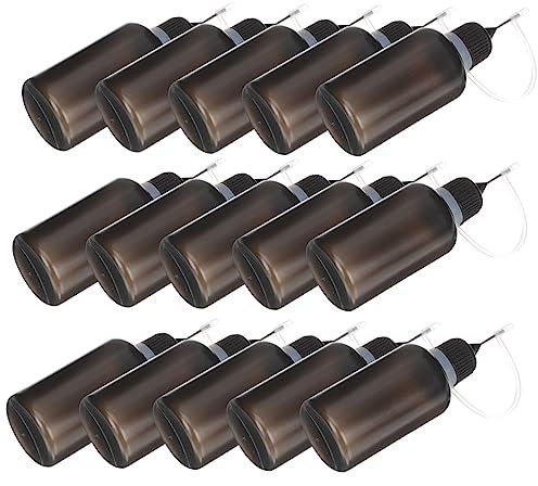 Uonlytech 20pcs Plastic Squeeze Bottle Steel Nozzle Oil Bottles for Engine Sewing Machine Glue