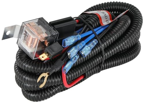 Greluma Kit de arnés de cableado de bocina y relé,12V, 80A, 4 pines,bocina de caracol para coche,SPST,kit de arnés de cableado de altavoz para coche y camión con zócalo de relé