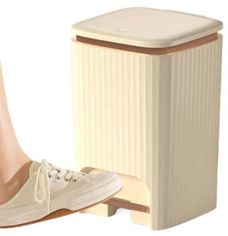 Générique Poubelle de Cuisine avec Couvercle - Poubelle À Pédale Avec Couvercle À Fermeture Douce,Conteneur Anti-Odeurs Silencieux 15L Pour Salle De Bain Bureau Chambre Buanderie