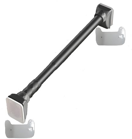 Asta Tenda Doccia Telescopica Senza Foratura,Asta Per Tenda A Tensione Allungabile,estensibile,33mm Bastone Tenda A Pressione In Acciaio Inox,Antiscivolo,Facile Da Montare,Bagno(Black,160-250cm)