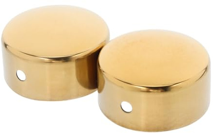 SEWACC 2pcs Stainless Steel Handrail End Caps Round Stair Railing Covers with Bright Smooth Finish Easy Installation Banister End Plugs for Commercial and Residential Staircases
