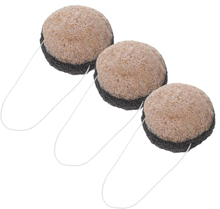 WEKADRIN 3piezas Almohadilla de Limpieza de Esponja de Bambú para Desmaquillar y Limpieza de Baño para Cuidado Piel y Eliminar Piel Muerta