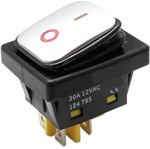 Interrupteur à bascule étanche DPST robuste à 4 broches KCD4 30 A 250 V CA, finition acier inoxydable, 12 V, 24 V, 110 V, 220 V, LED marche/arrêt(Waterproof White,BLUE_ON-OFF FUNCTION_110V-220V)