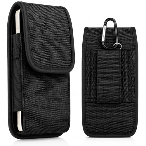 Laven & Ivory Cell Phone Pouch, Universal Phone Belt Holder with Adjustable Strap & Multiple Pockets, Nylon Holster Case with Belt Loop & Clip, Phone Pouch for 4.5-6.3 inch Smartphones (XL)