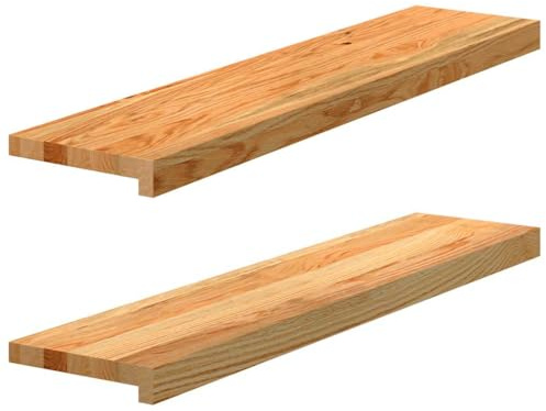 Estensione per davanzale della finestra, 2 pezzi, marrone chiaro, 90 x 20 x 2 cm, legno massello di rovere, davanzale decorativo per cucina, bagno, finestra