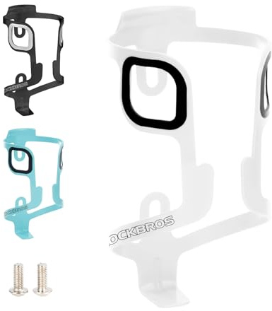ROCKBROS Portabotellas para Bicicleta de Aluminio Ligero y Duradero 27 g, Portabidón de Bicicleta para MTB Bici Carretera Blanco