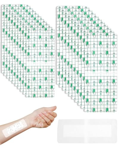 MOPZIJA 20 Pezzi Cerotti Impermeabili per Doccia,Cerotti Impermeabili con Inserti Assorbenti in Cotone per Cura dei Tatuaggi,Protezione della Pelle,Nuoto,Medicazione delle Ferite,15 x 10cm/25 x 10 cm