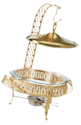 CYDZSRA Elegantes Buffet Set mit isoliertem Chafing Dish für Catering, Feiern und festliche Anlässe. Kühlschränke, Buffet Set mit Hängedeckel, Glas und