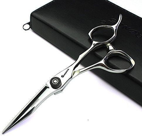 Japan 440 stålsaxar professionella frisörsaxar för barberare uttunnande hårsaxar 14 cm (5,5 tum) platt sax-AB)