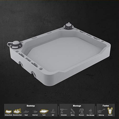 Fasten 2 x Außenstücke Filetier-Tisch (435 x 350 x 106 mm) für Boote, Schlauchboote, Farbe:weiß