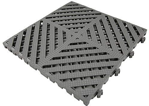 RevTime - Baldosa modular de 13 x 13 x 3/4 pulgadas para suelos de garaje, lavadero de coche, piso de cubierta (20 unidades), color gris