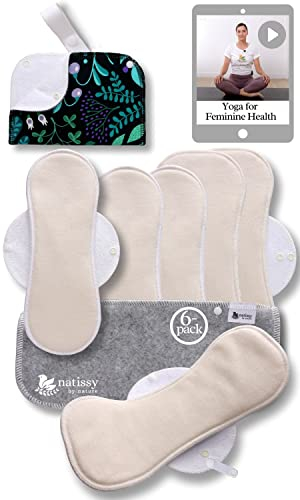 Waschbare Binden Stoffbinden waschbar bio Baumwolle; 6-Pack (Größe L+XL) wiederverwendbare Binden Waschbar MADE IN EU; Waschbare Stoffbinden starke Blutung; Baumwollbinden Damenbinden Menstruation