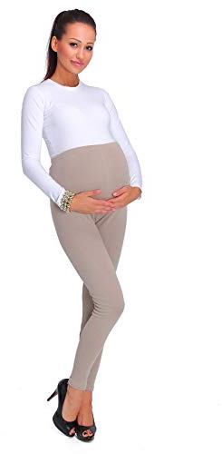 SOFTSAIL Damen-Umstandsleggings aus dicker Baumwolle mit Fleece, PREG28, beige, 36