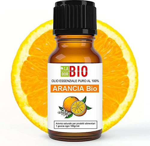 Arancia di Sicilia Bio Olio essenziale 100% Puro 50 ml - Uso Alimentare Interno Terapeutico Diffusori Aromaterapia Cosmetica Cucina - Laborbio