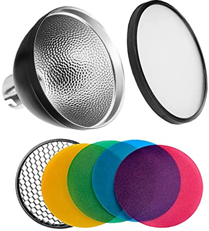 GODOX AD-S2 Reflector & AD-S11 Colour Gels + Reflector Honeycomb Grid Kit for Godox Witstro Flash AD200 AD200Pro AD180 AD360 AD360II Color Filter & Honeycomb Grid Set for AD200 Pro Barebulb