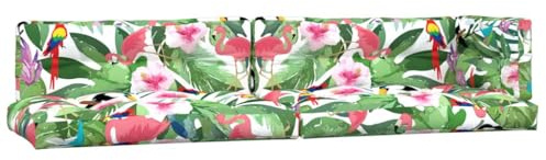 vidaXL Palettenkissen 5 TLG., Kissen für Gartenmöbel Hocker Sofa, Wasserabweisendes Sofakissen, Sitzkissen Palettenpolster, Mehrfarbig Stoff
