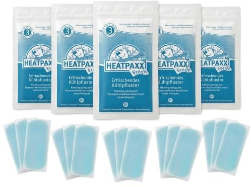 15x HPXfresh® Kühlpflaster mit Menthol | 5 x 3 Pflaster zur Abkühlung und zur sofortigen Erfrischung | Kühlpatch - Fieberpflaster 12x5cm