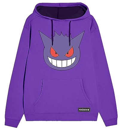 Pokemon Felpa con cappuccio unisex Gengar Face viola, XXL, viola, Viola, XX-Large