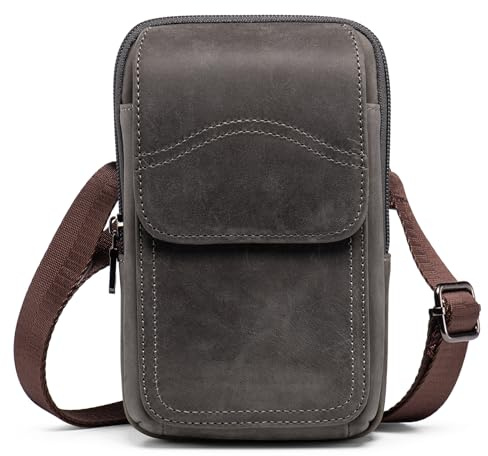 hengwin Echtes Leder Gürteltasche Schultertaschen Handy Halter Holster für iPhone 16 Plus 16 15 14 13 12 11 Pro Max Gürteltasche für Galaxy S25 S24 S23 S22 S21 Ultra S25+ S24+ S23+