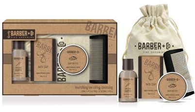 GLOSS ! Rasier-Set BARBER – Bartpflege-Set – Geschenkidee für Männer, Geburtstag, Weihnachten, Vatertag - POCHON