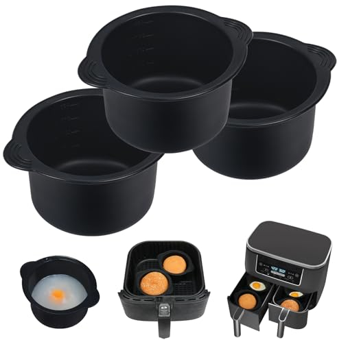 BYKITCHEN Airfryer Silikonform Eierform,3 Stück silikon Backform für Airfryer Philips/COSORI/Ninja Foodi