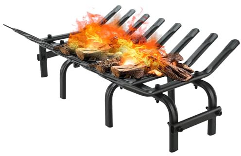 zbzbml Willow Weave - Rejillas de chimenea de acero, soporte de leña para estufa de leña, soporte de leña eficiente para chimenea interior (19 x 12.5 pulgadas)
