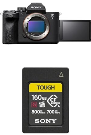 Sony Alpha 7 IV | Spiegellose Vollformatkamera für Experten (33 Megapixel, Echtzeitfokus, Burst mit 10 Bildern pro Sekunde, 4K 60p-Video, einstellbarer Voll-Touchscreen) + 160GB Compact Flash