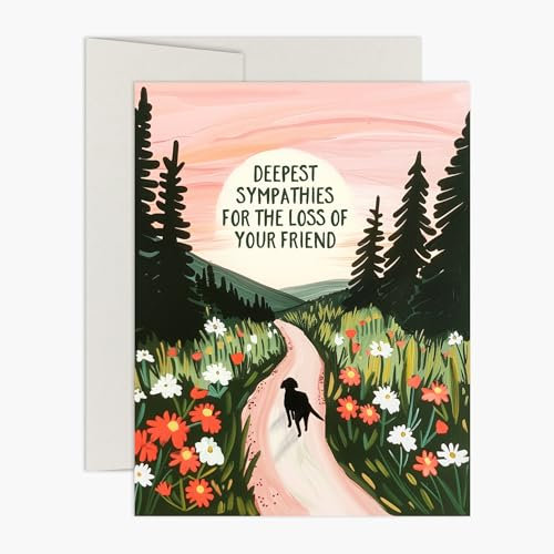 Palmer Street Press Sympathy Card For Loss of Pet Dog - Pet Sympathy Card - Deepest Sympathies for the Loss of Your Friend - Dog Loss Card - Designed, Printed and Packaged in the USA (Set of 8 Cards)