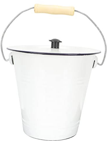 LABRIMP Enamel Eimer Mit Deckel Vielseitig Einsetzbar Für Wasser Milch Und Robuster Tragbarer Behälter Für Garten Und Camping