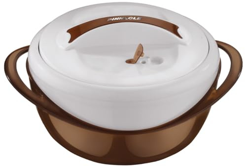 Pinnacle Große isolierte Auflaufform mit Deckel, 3,6 qt. Eleganter Hot Pot Speisenwärmer / Kühler - Thermo-Suppen-/Salat-Servierschale aus Edelstahl - Bestes Geschenkset für Mütter