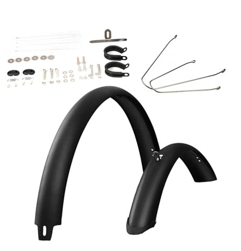Aosekaa Mountain Bike Mud Guards Road Bike Fenders with Mounting Hardware Sturdy Waterproof Wheel Protection Mudflaps Front and Rear, 26 Inch Silver Brace