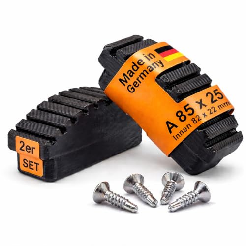 DRUCKSOLUTIONS Leiterfüße Ersatz 2er Set | Ersatzfüße Innenschuhe aus TPU für Sprossen- & Stufenleitern — Rutschfest, UV-Beständig, Bodenschonend | Leiter Füße Leiterfüsse | inkl. Befestigungsschraube