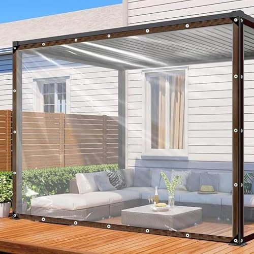 Lona transparente – con ojales impermeable 2,5 x 2 m, lona transparente, para agua, para muebles, polvo, impermeable, resistente a la intemperie y protección contra las inclemencias del tiempo