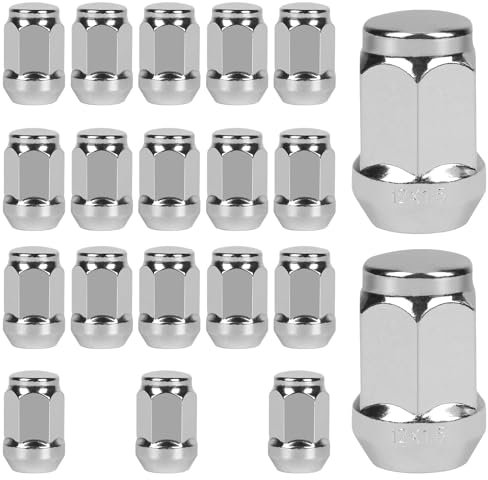 EFUTURETIME 20 x Écrous de Roue M12 x 1,5 Écrou de Roue Fermé Cône 60°, Compatible avec Ford, Toyota, Hyundai, Kia, Mazda, Honda, BYD - Argent
