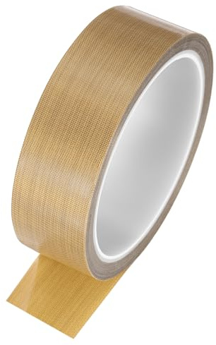 QUARKZMAN 1 Stück Hochtemperaturband 30mm PTFE-beschichtetes Gewebeband Hitzebeständiges Band für Vakuumversiegeler Klebeband 10m/33ft Braun 0,18mm Dicke
