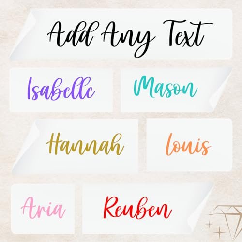 Vinyl Name Stickers | Personalised Any Name | 33 Colours | Perfect for Weddings Glasses Water Bottles Kitchen Containers | Vinyl Decal | Organising Labels | Custom Stickers Sizes in Length