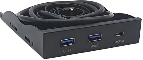 Joselin Panneau pour Lecteur de Disquette 3,5 Pouces USB3.2 GEN2 Type-C 2 Ports USB3.2 + 1 Port USB3.2 Type-C 20 Gbit/S pour Baie de Lecteur de Disquette 3,5 Pouces