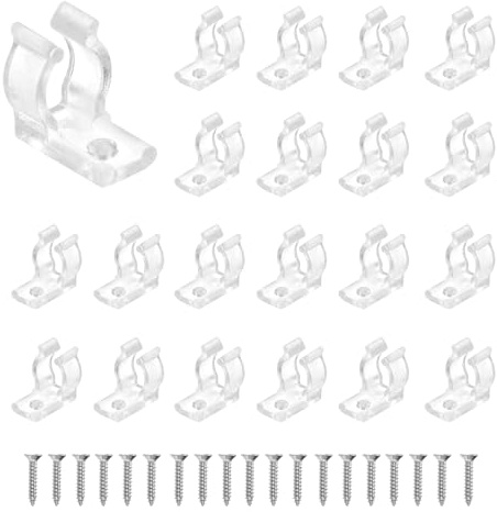 sourcing map U-Clips-Halterung, Leuchtstoffröhren-Montagezubehör, Stützschellen mit Schrauben für 7 mm bis 9 mm runde LED-Streifen und Röhren, 30 Stück