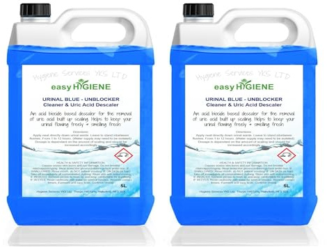 easy HYGIENE 2 URINAL BLUE heavy duty Unblocker Descaler Cleaner for URIC ACID scale build up limescale
