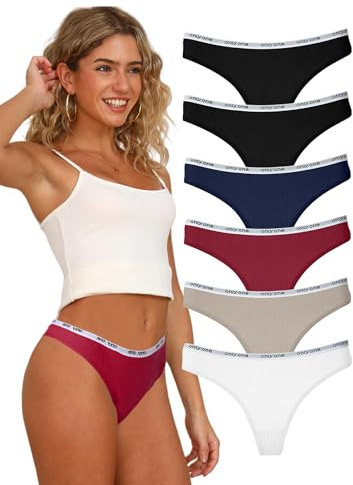 Hialegion Mujer Tanga Deportiva de Algodón Braga Bikini de Cintura Baja Suave y Cómodo para Mujeres Multipack