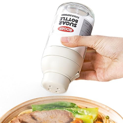 Salt Shakers for Kitchen,8.4oz Coarse Salt Shaker - Precise Measuring Transparent Bottle for Condiment Powder Dispensing Outdoor Cooking Home Kitchen Pantry