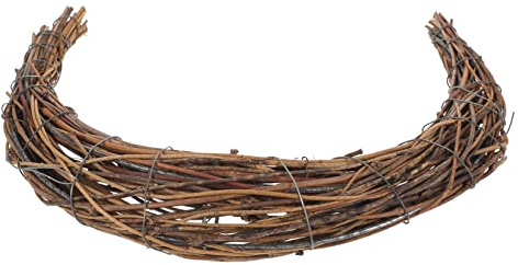 FONDOTIN Anillo de Ratán en Forma de Luna, Corona Navideña DIY para Puerta, Decoración de Navidad Ratán Natural