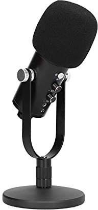 Denash Microfono USB Professional Clear Sound Mic Stabile per Chat di Karaoke Online con Base di Metallo per lo Studio di Registrazione (Standard)