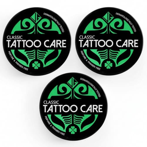 Tattoo Care Classic - Tattoo Creme - 3 x 35 g - Parfümfrei - Intensive Pflege & Hautschutz - Für neue & alte Tätowierungen - Farbintensiv, Schützt vor Verblassen