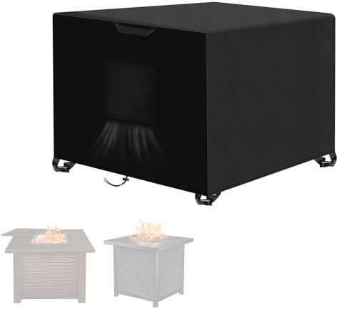 Kovshuiwe Porch Shield Housse de protection pour foyer de terrasse carrée 83 cm x 83 cm x 50 cm - Tissu 420D imperméable et résistant, Housse pour foyer extérieur/table, Housse pour foyer à gaz