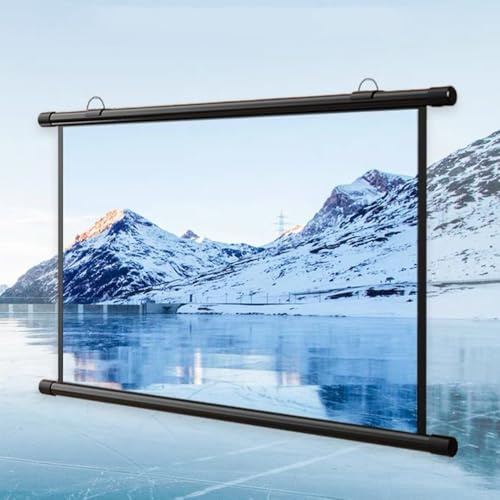 Pull Down Projector Screen， Manual Pull Down Projector Screen Wall Ceiling Mount Indoor Outdoor HD Multiple Sizes(0.672916667,60inch)