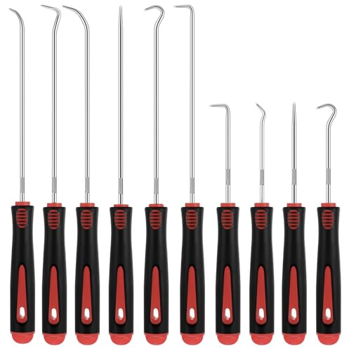 10Stück Wellendichtring Werkzeug Haken Set Dietrich Simmerring Werkzeug | Präzisions-Pick O-Ringe Schläuche Universelles für Auto-Öldichtungen Entfernen von Dichtungen Gummi Schläuchen Haken-Abzieher