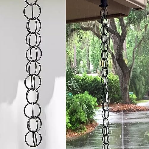 Regnkedjor Med Dubbla Öglor, Takfotsdräneringskedjelänk För Villa I Tempel, Regnledningskedjor Med Anpassningsbar Längd, Regnklocka För Utomhusdekorationer,1-150cm (5ft)