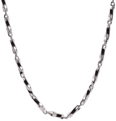 COPPERTIST.WU Mobius Chain Necklace for Men Women, Titanium Steel Adjustable Chain Necklace 40+5cm (Extension chain)